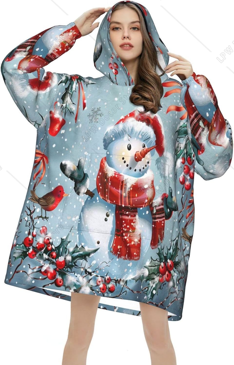 Sherpa Hoodie Fleece - Manta con Capucha de Invierno con
