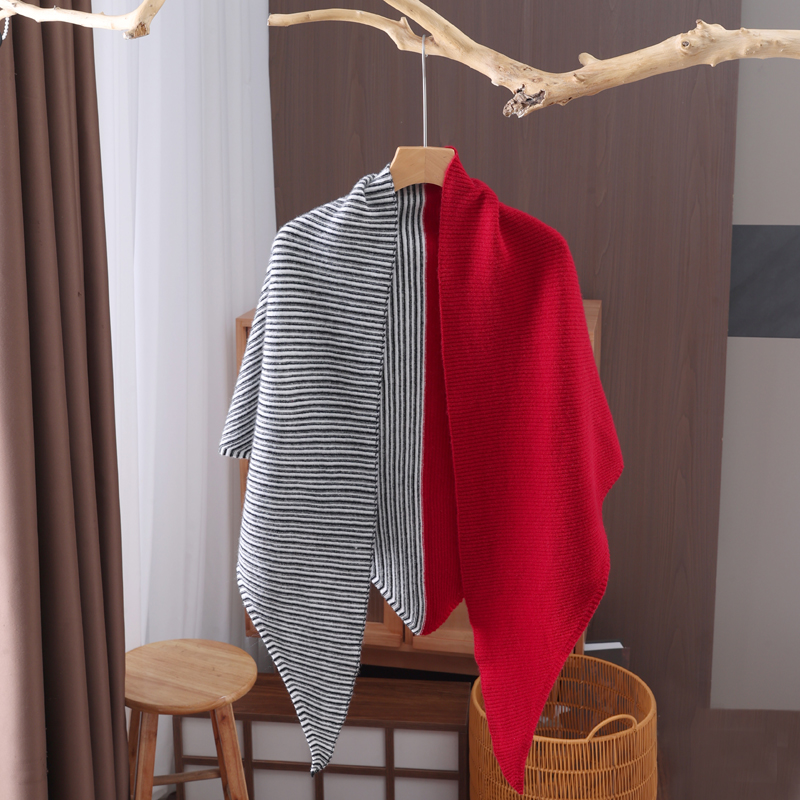 Wool Scarf Men - Bufanda triangular tejida de lana para