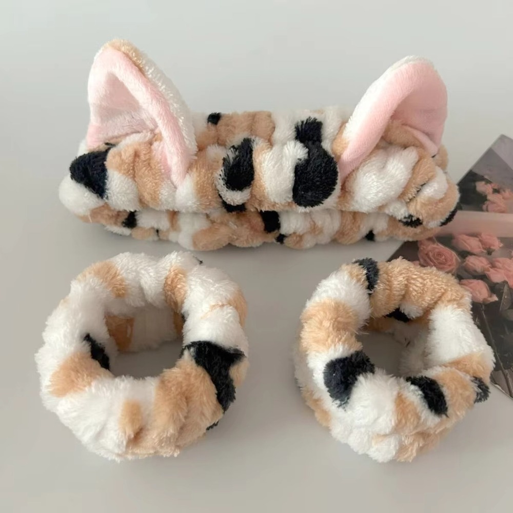 Winter Headband Fleece - 3 unids/set estampado de leopardo lindo