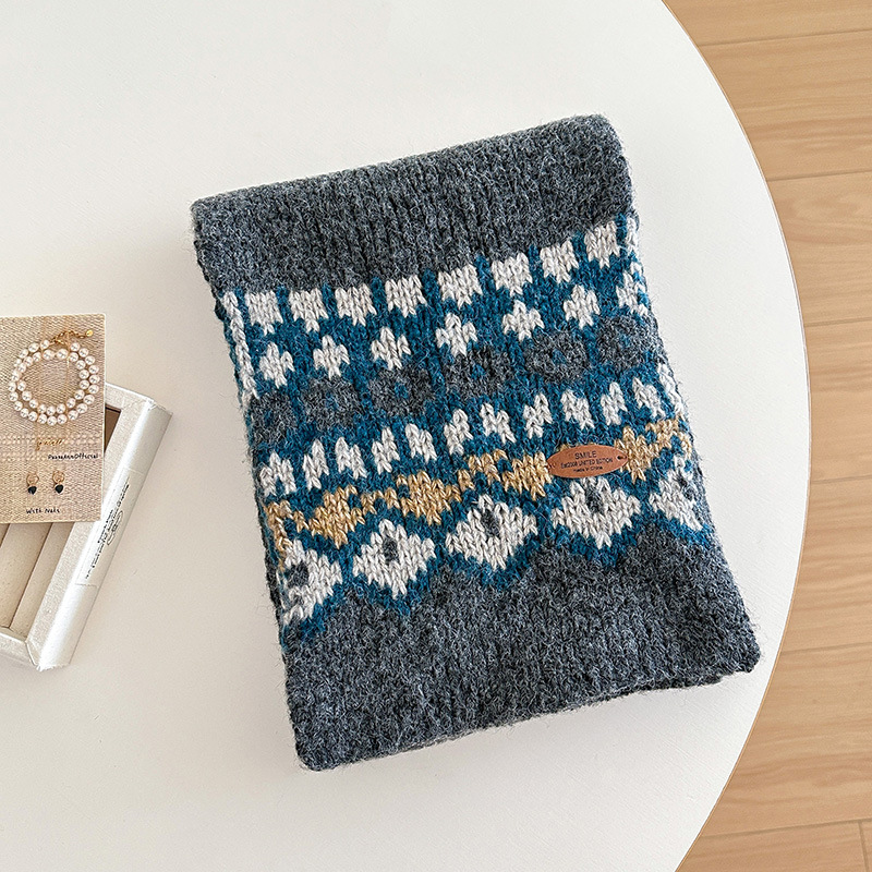 Wool Scarf Men - Bufanda de punto jacquard para mujeres