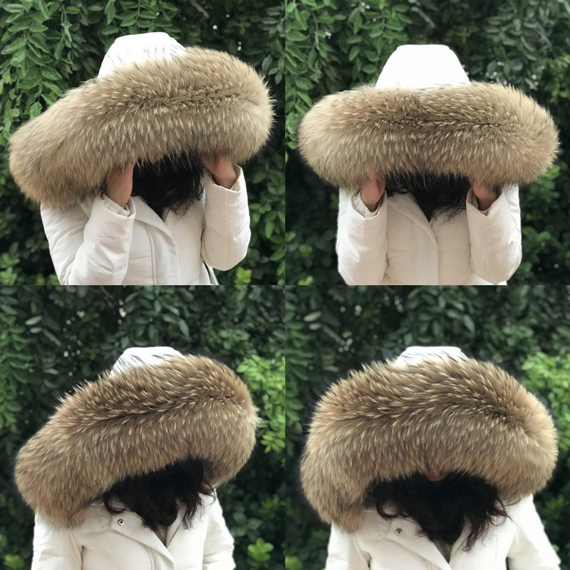 Shawl Wrap Winter - Cuello de piel de mapache Natural