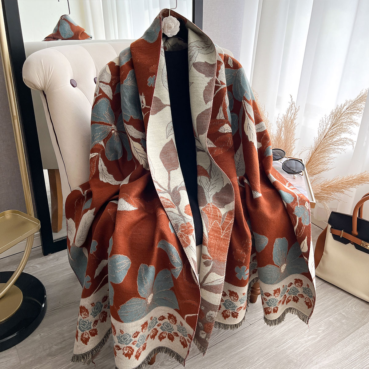 Cashmere Pashmina Wrap - Bufandas gruesas de lujo de Cachemira