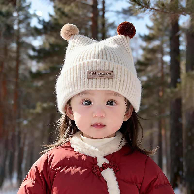 Knit Beanie Hat Warm - Gorro de punto para bebé de