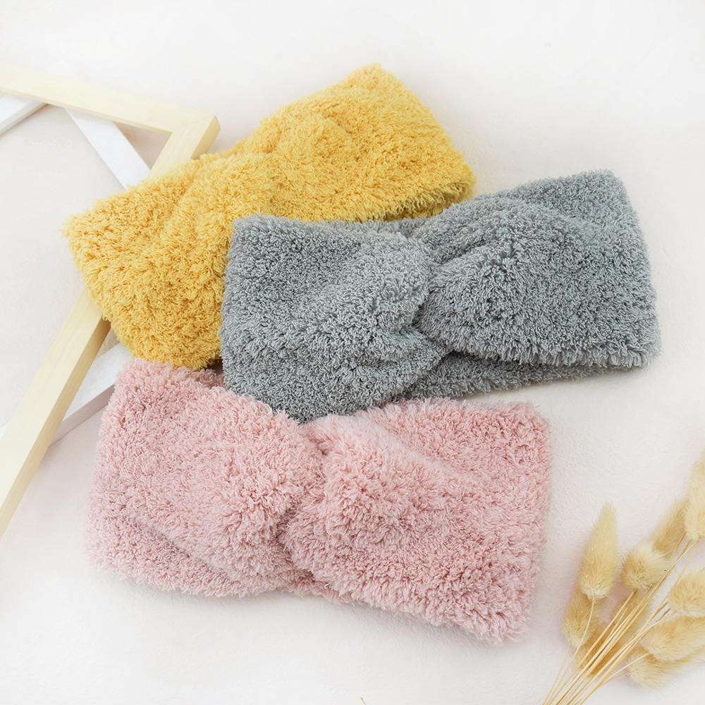 Winter Headband Fleece - Nueva diadema ancha cruzada de lana