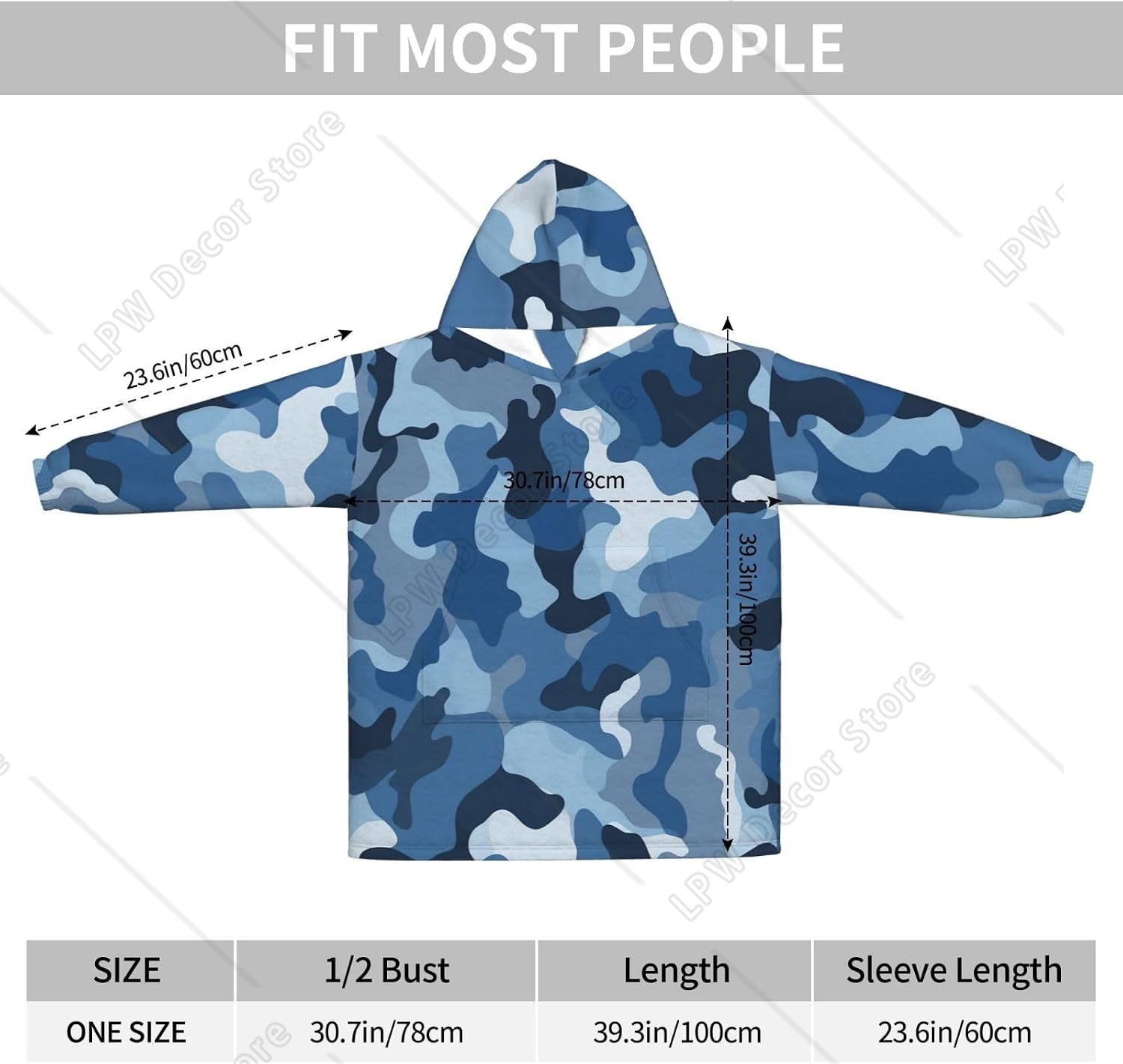 Manta con Capucha Clásica Azul - Sherpa Hoodie Fleece reseña y precio