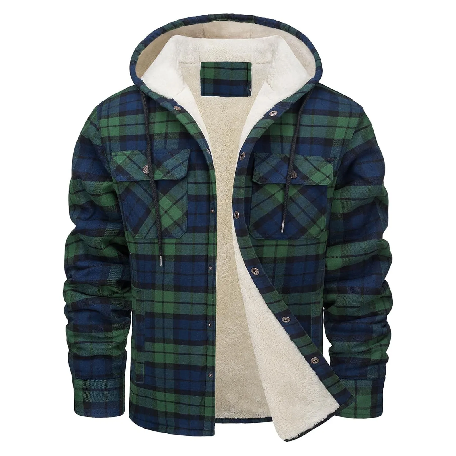 Chaqueta gruesa y cálida de fr - Flannel Shirt Lined reseña y precio
