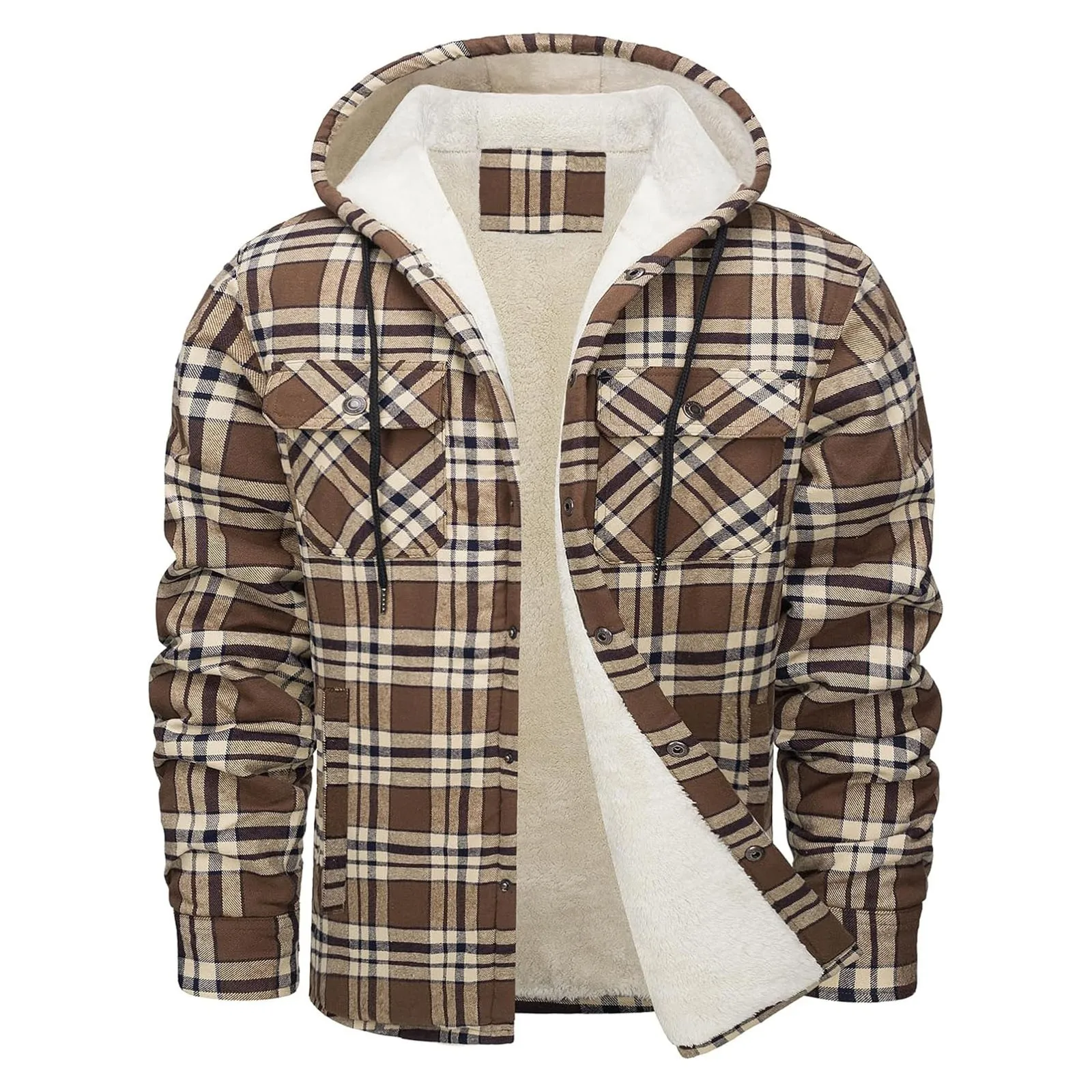 Chaqueta gruesa y cálida de fr - Flannel Shirt Lined reseña y precio