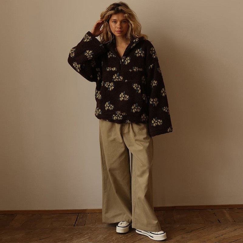 Sudadera floral sherpa de medi - Sherpa Hoodie Fleece reseña y precio