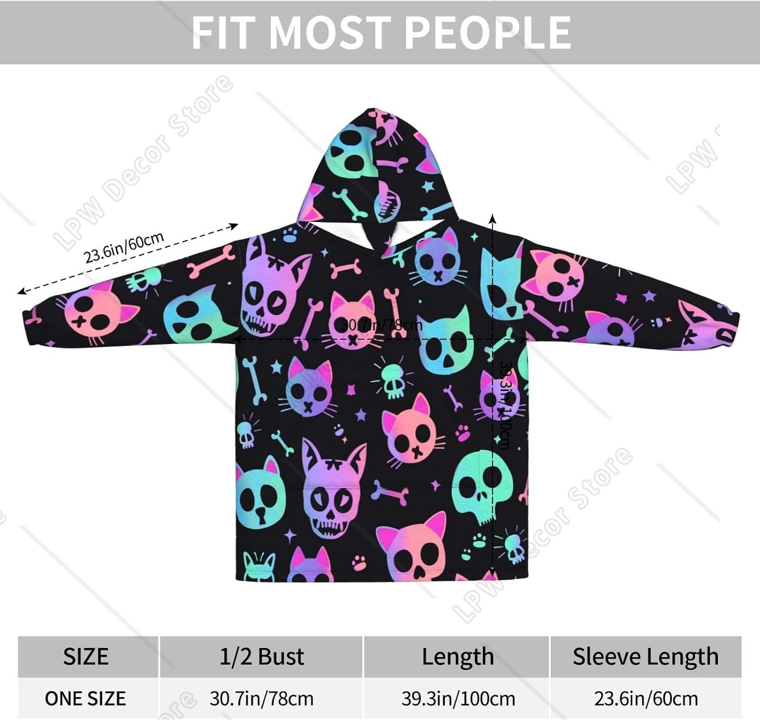 Manta con Capucha de Calaveras - Sherpa Hoodie Fleece reseña y precio