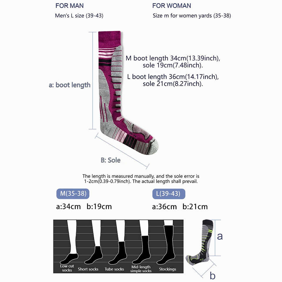 GTUBIKE Calcetines de esquí de - Thermal Sock Wool reseña y precio