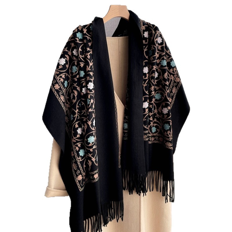 2025 nuevo bordado Bufanda de  - Cashmere Pashmina Wrap reseña y precio