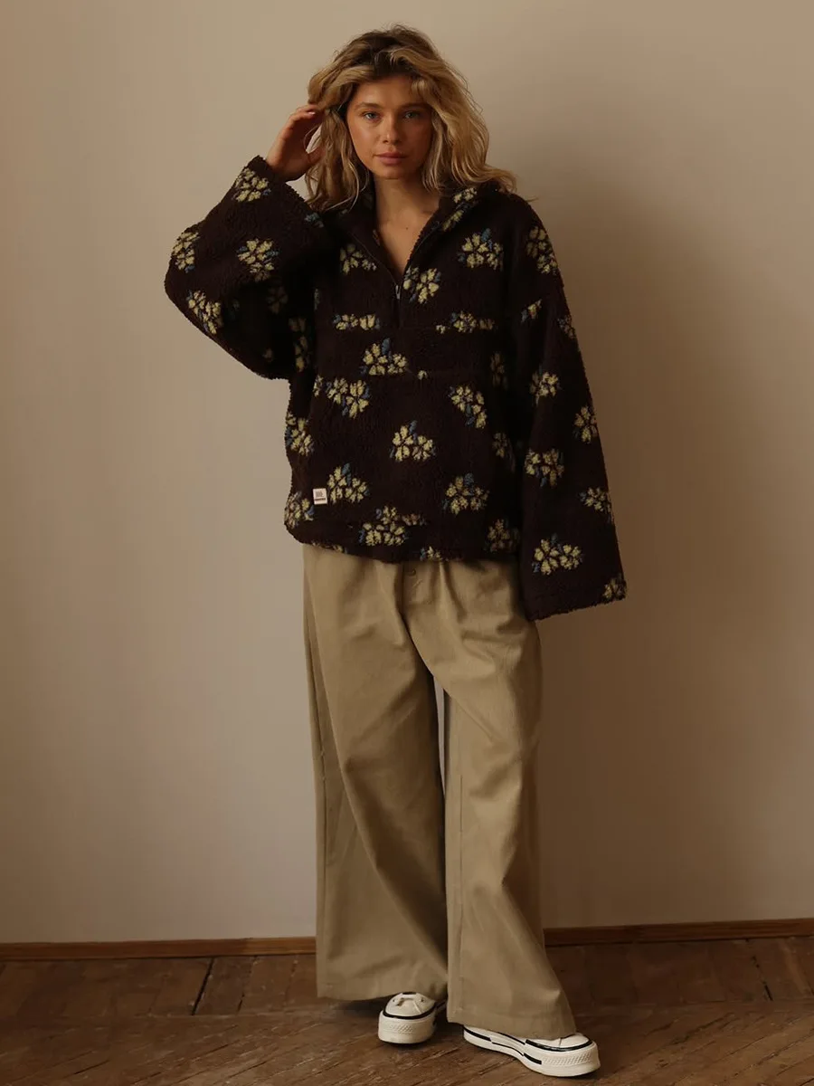 Otoño Invierno mujer Sherpa Fl - Sherpa Hoodie Fleece reseña y precio