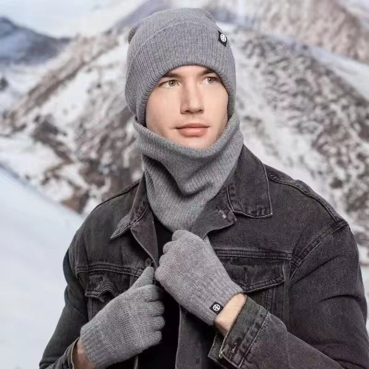3 uds gorro de invierno guante - Wool Scarf Men reseña y precio